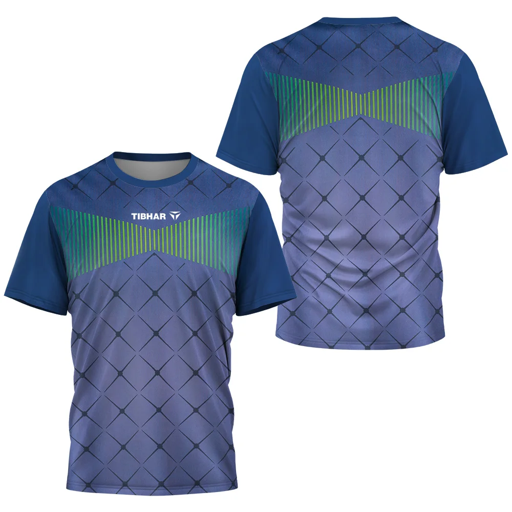 Table Tennis Training China - フェリックス・ルブラン 3D プリントスポーツ速乾性通気性メンズ Tシャツ卓球ジャージ屋外ストリートチームトレーニング半袖トップ