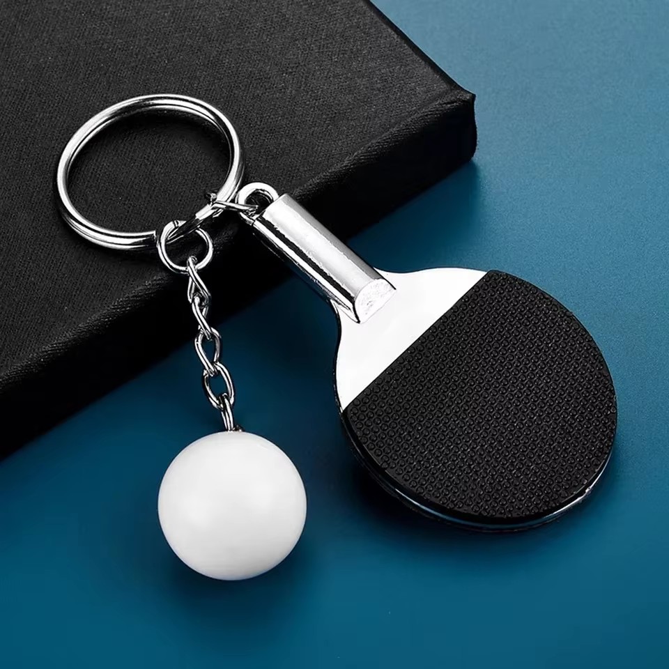 Table Tennis Ace - クリエイティブで可愛いミニ卓球ラケットキーホルダー、パドルピンポンペンダントキーリングバッグオーナメント、男性女性車用小物ギフト