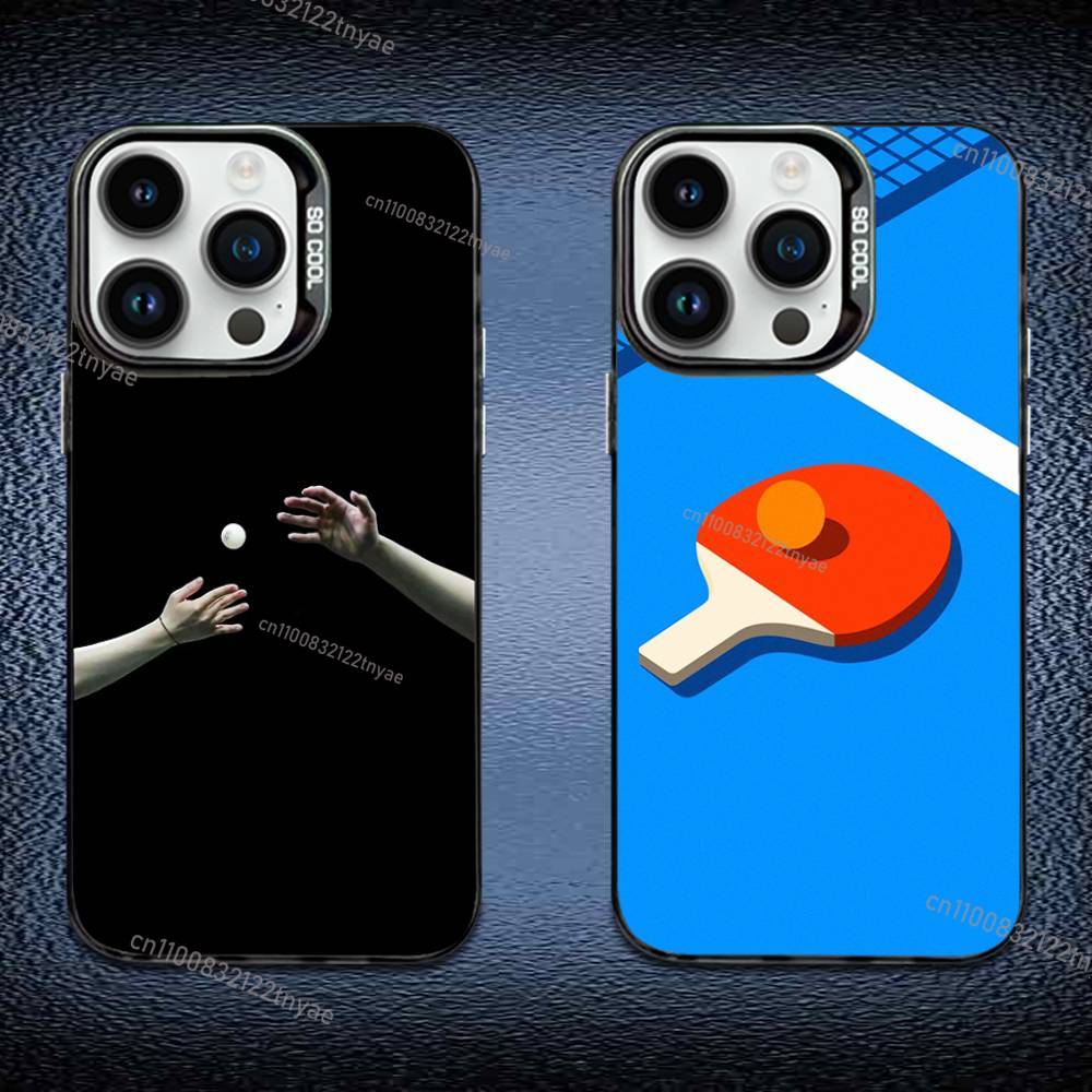 Table Tennis Quotes - 卓球ラケット型iPhoneケース iPhone 17,16,Pro,Max,e,15,14,Plus,13,12,Mini,11対応 マットカラーシルバー 高級カバー