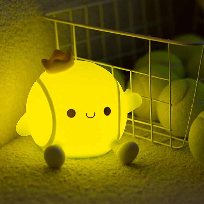 Table Tennis Flash - かわいいテニスナイトライトシリコン保育園用睡眠ランプタッチコントロールナイトライトUSB充電式テーブルランプ赤ちゃん子供用