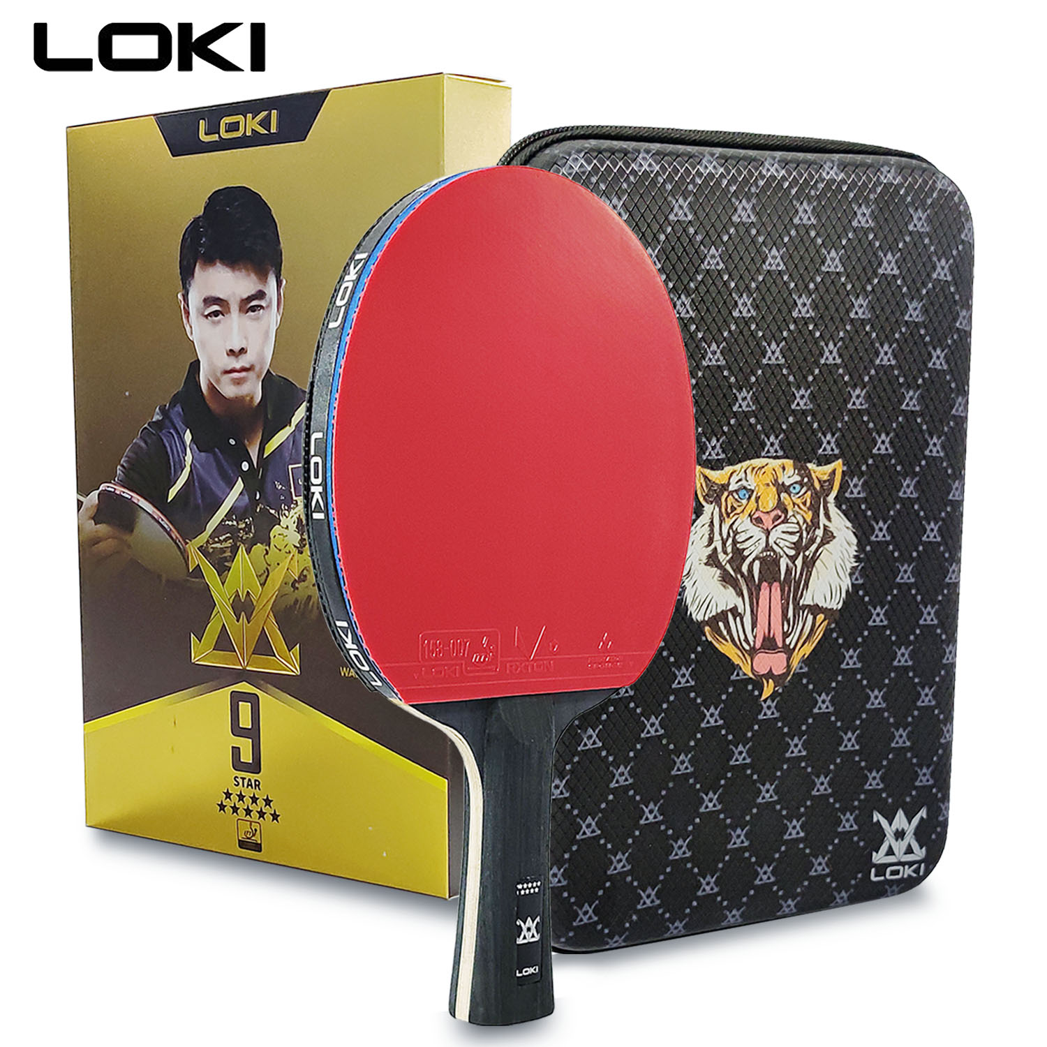 Table Tennis Movie - LOKI 9 スター卓球ラケットプロフェッショナル 5+2 カーボンピンポンパドル 6/7/8/9