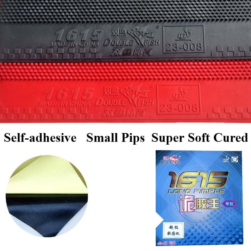 Table Tennis Grip - ダブルフィッシュ 1615 スーパーソフト硬化卓球ラバー 自己粘着式 小ピップ ロングピップ