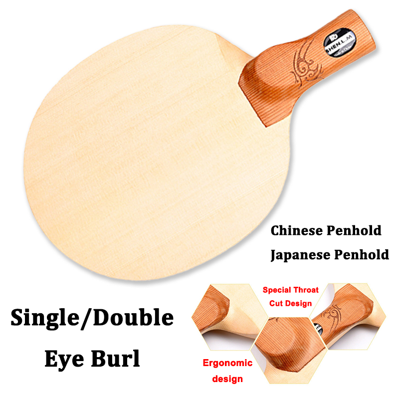 Table Tennis In Japanese - 特別なスロートカットデザイン 1層ヒノキ卓球ブレード 8mm無垢材ピンポンベース 中国/日本製ペンホールドピンポンパドル
