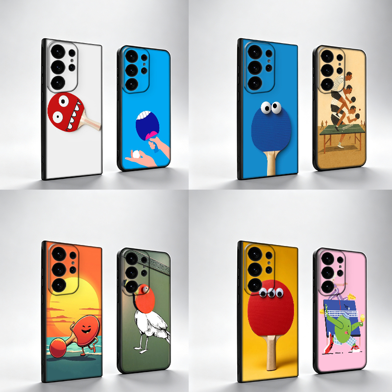 Table Tennis Quotes - 新しい卓球漫画柄スマホケース、Samsung S25Edge S26FE Galaxy S22 S25