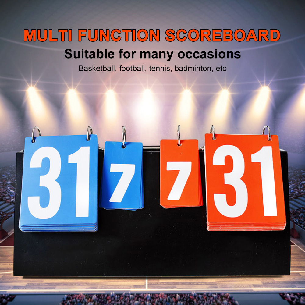 Table Tennis Scoreboard - 4桁卓球スコアボードプラスチック製スポーツ競技スコアインジケーター多機能実用的スポーツ審判用