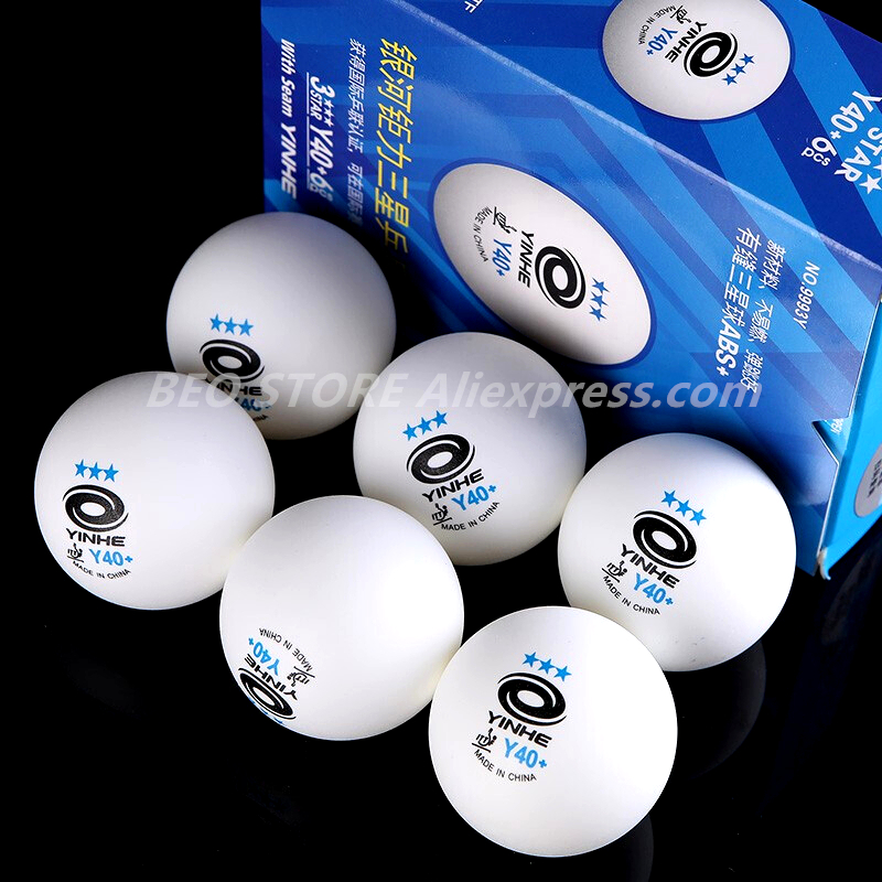 Table Tennis Olympics - 3つ星y40のボールが付いたプラスチック製テニスボール,新しい素材,承認された,卓球用,60個