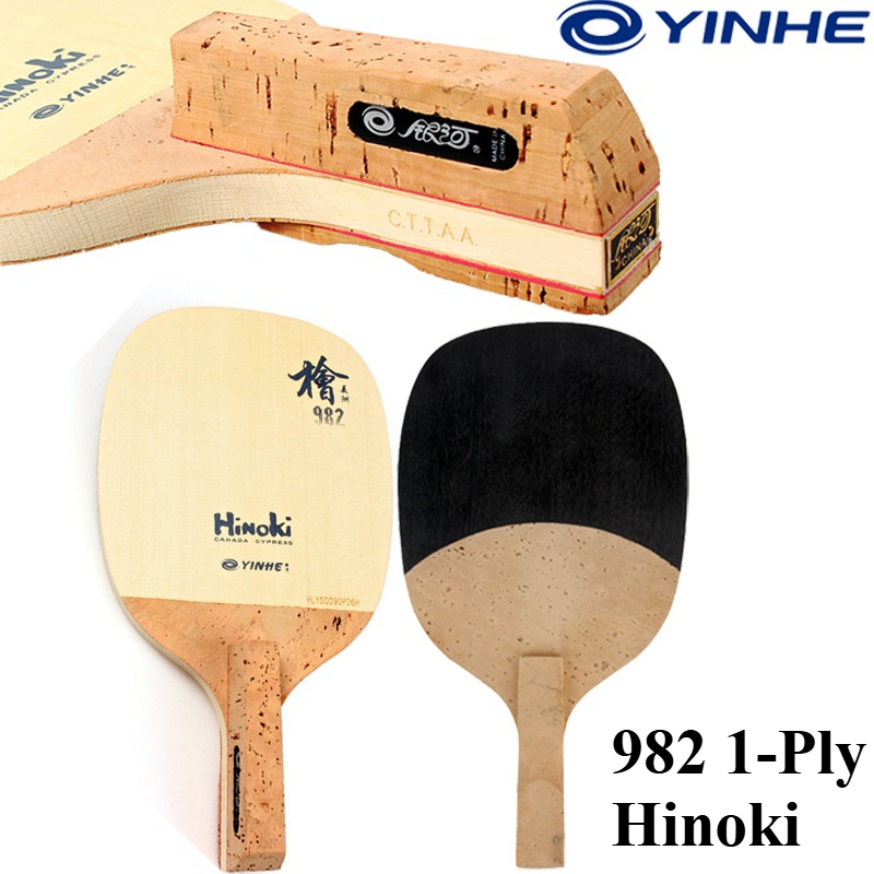 Table Tennis In Japanese - YINHE 982 1プライソリッドヒノキ卓球ブレード 日本製ペンホールドヒノキ卓球ラケット 攻撃的なループ＆速攻用