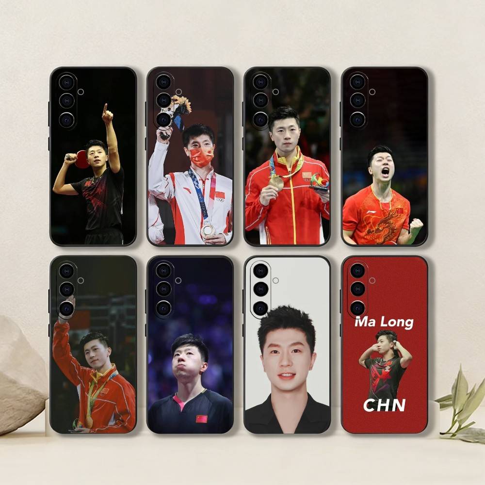 Table Tennis Quotes - M-Ma 長期卓球選手電話ケース ブラック シリコーン ソフト Samsung