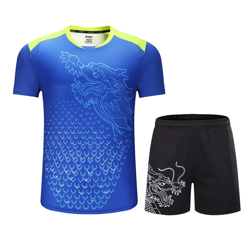 Table Tennis Training China - 新しい中国ドラゴン卓球服男性卓球ジャージ卓球服、ランニング運動トレーニングスポーツウェア