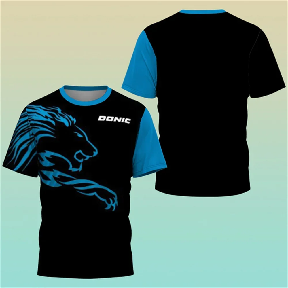 Table Tennis Training China - 新しいホット 3D 印刷ブティック卓球シャツトレーニング Tシャツ吸汗快適なトップバドミントンスポーツラウンドネック O N