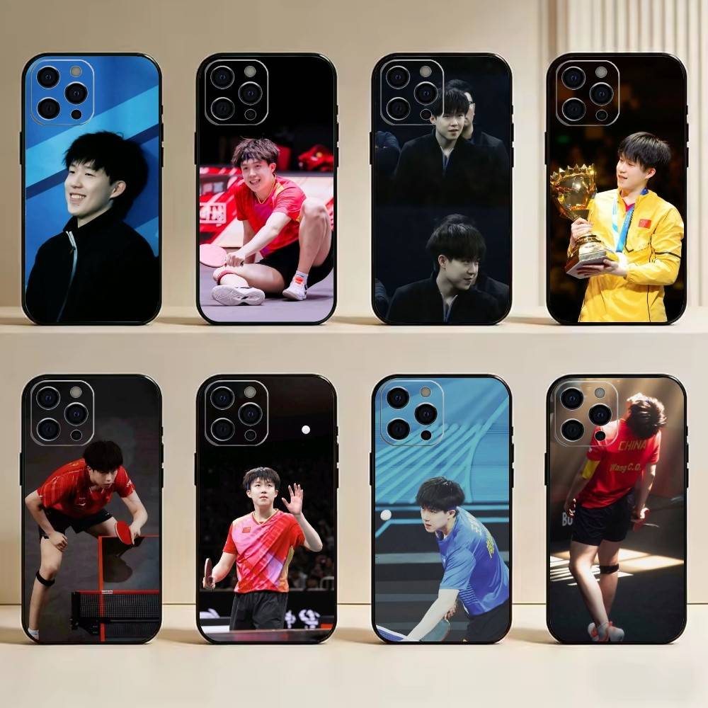 Table Tennis Quotes - W-Wang Chuqin-卓球選手用シリコンソフトフォンケース iPhone 17 16 15