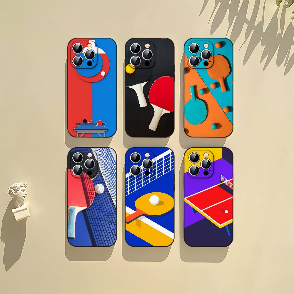 Table Tennis Pro Pc - 卓球ラケット型のiPhoneケース（ブラック）iPhone 17、16、15、11、13、14 Pro Max、Plus、X、Xr、Xs Max、13Mini対応