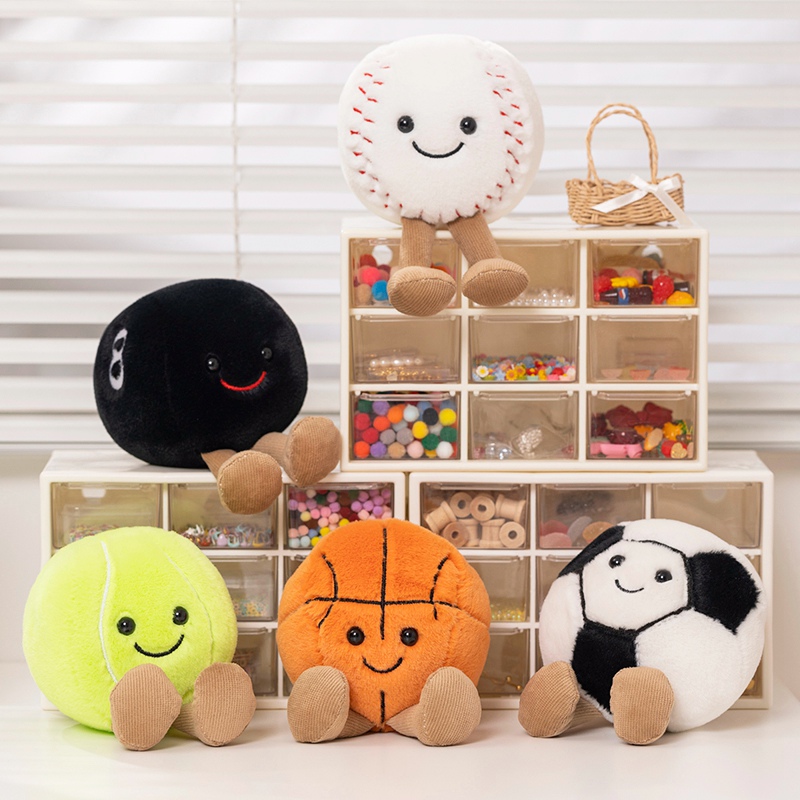 Table Tennis Movie - スマイリーボールぬいぐるみ14cm,卓球シミュレーション,バスケットボール,野球,サッカー,スポーツ愛好家,小さなプレゼント