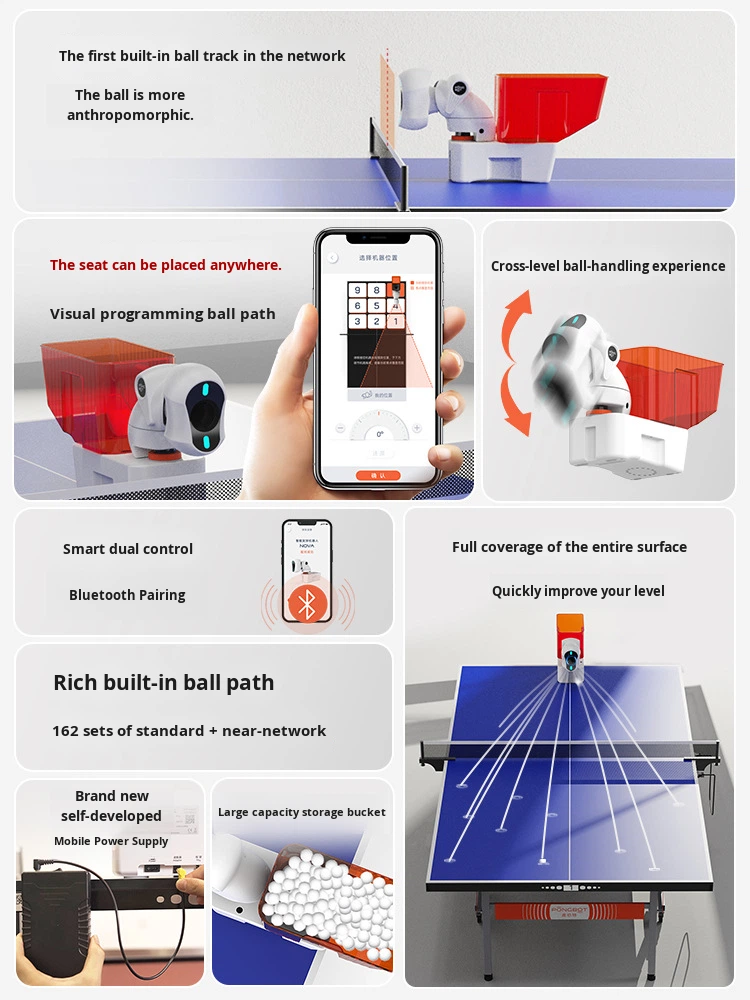 NOVA卓球ボールマシン 家庭用 自動ボールランチャー シン - Table Tennis Training China のレビューと価格