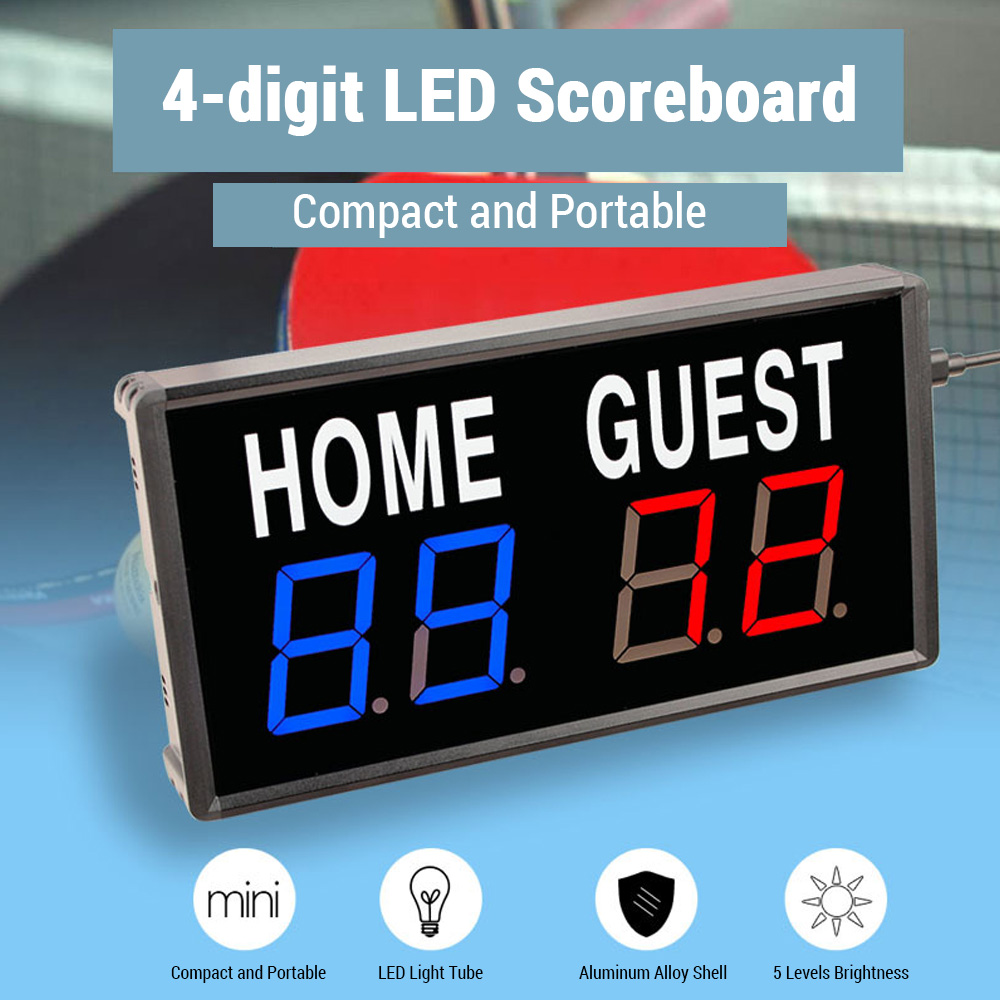 ポータブル 4 桁 LED スコアボード デジタル ホーム  - Table Tennis Scoreboard のレビューと価格