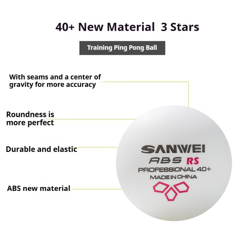 SANWEI RS40+ 3 つ星卓球ボール縫い目 ABS  - Table Tennis Olympics のレビューと価格