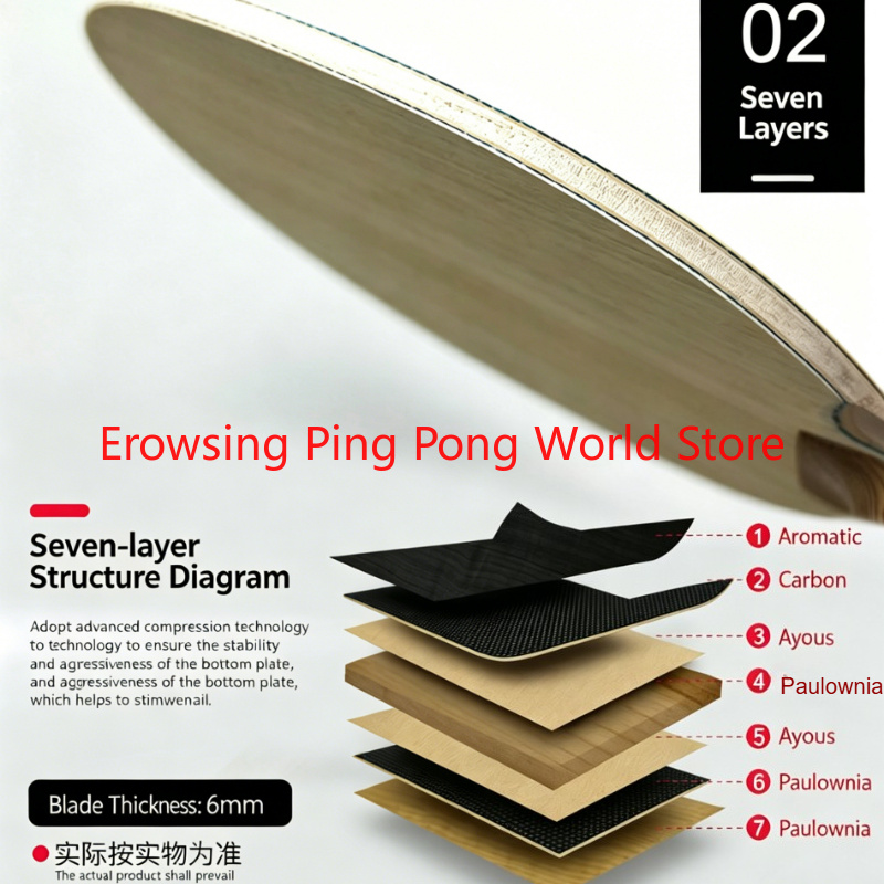 神龍ウッド ALC カーボン卓球ブレード 7 プライ日本/中 - Table Tennis In Japanese のレビューと価格