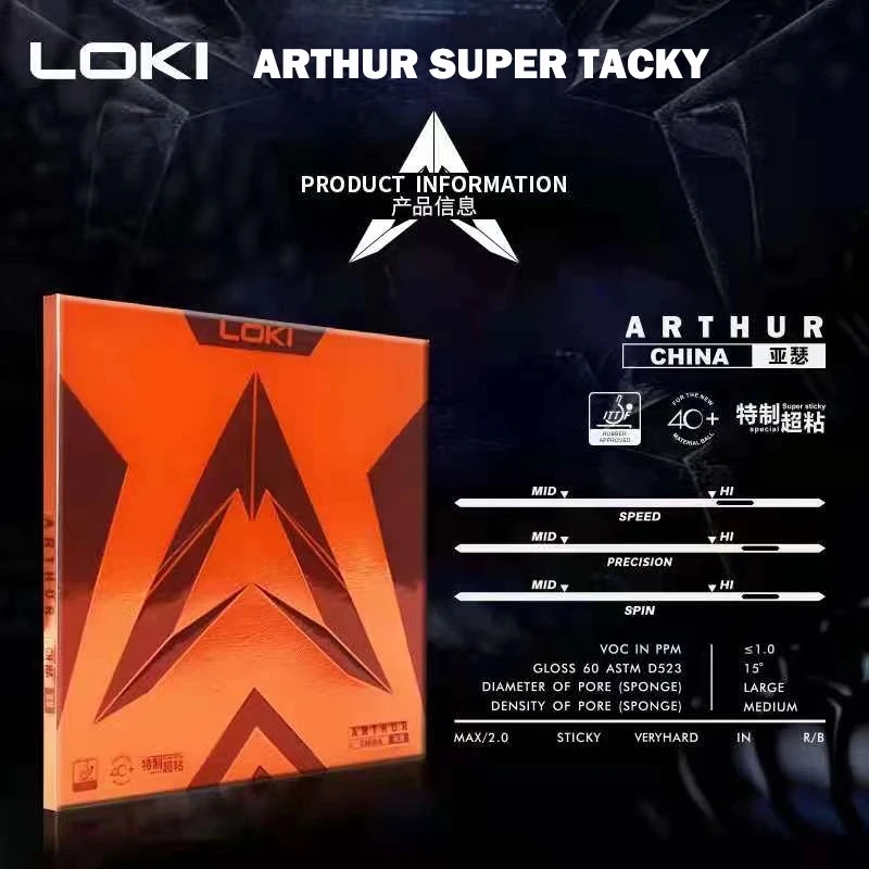 Loki arthur-ハードケーキスポンジを備えた卓球ラバ - Table Tennis Grip のレビューと価格