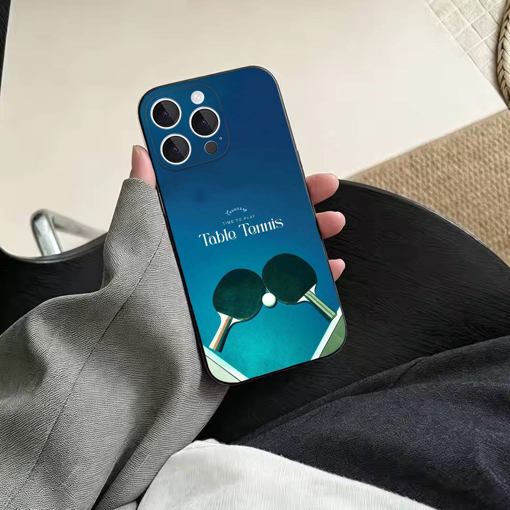 卓球ラケット柄耐衝撃ソフトブラック携帯電話ケース、iPhon - Table Tennis Quotes のレビューと価格