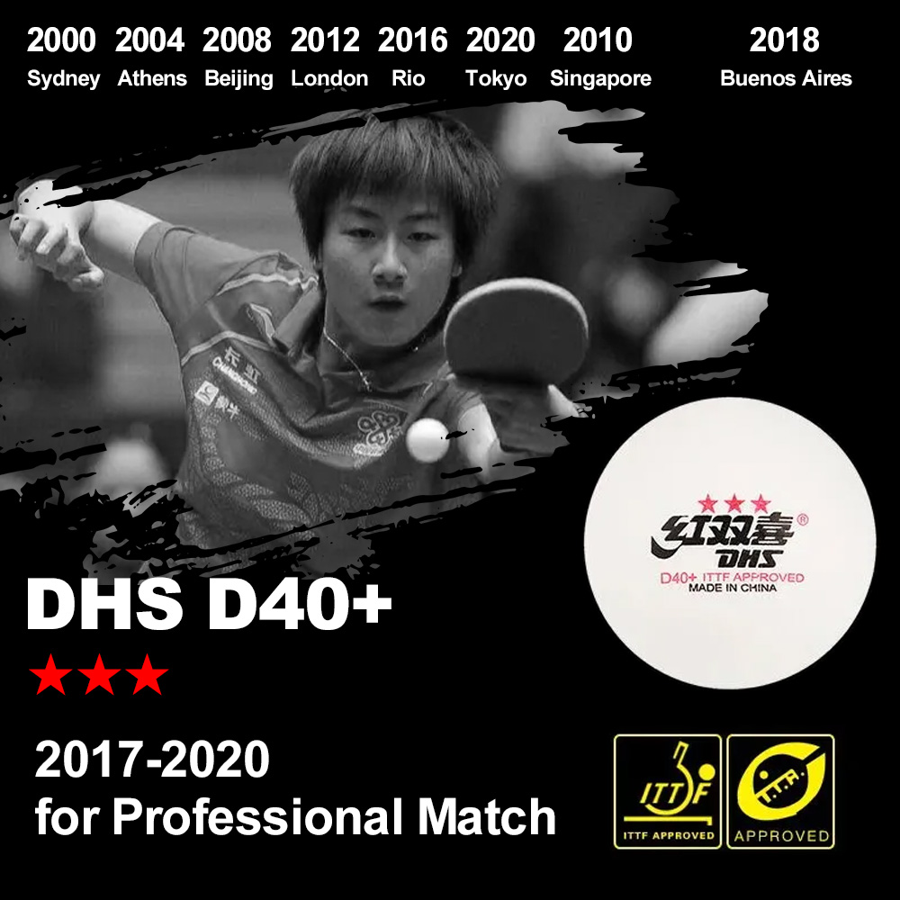 DHS D40+ DJ40+ 卓球ボール 3 スター ABS - Table Tennis Olympics のレビューと価格
